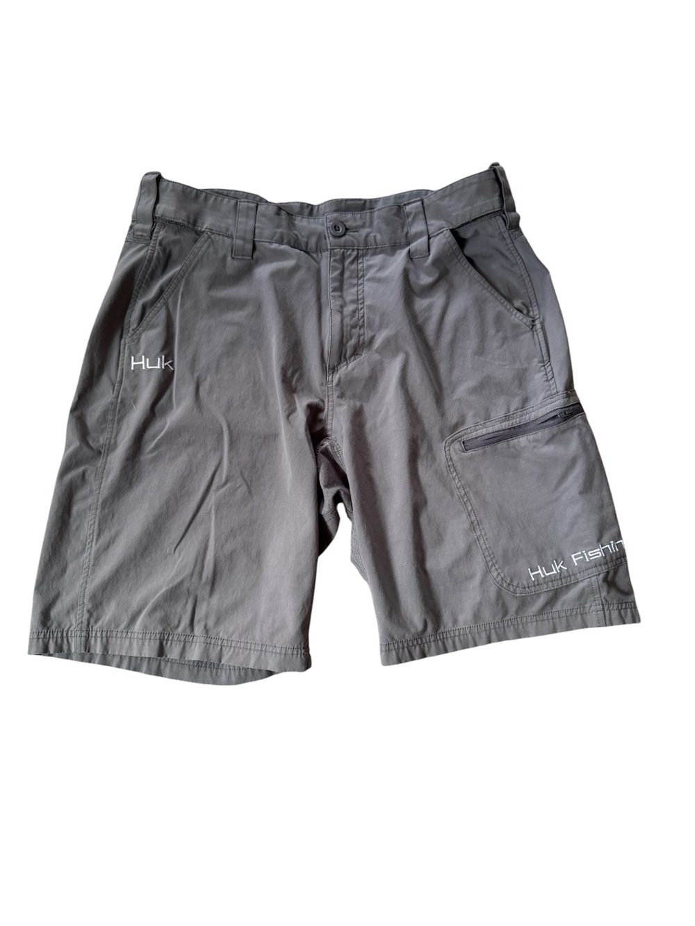 Huk Fishing Performance Cargo Shorts Gray Men’s Large Outdoor Fishing Hiking